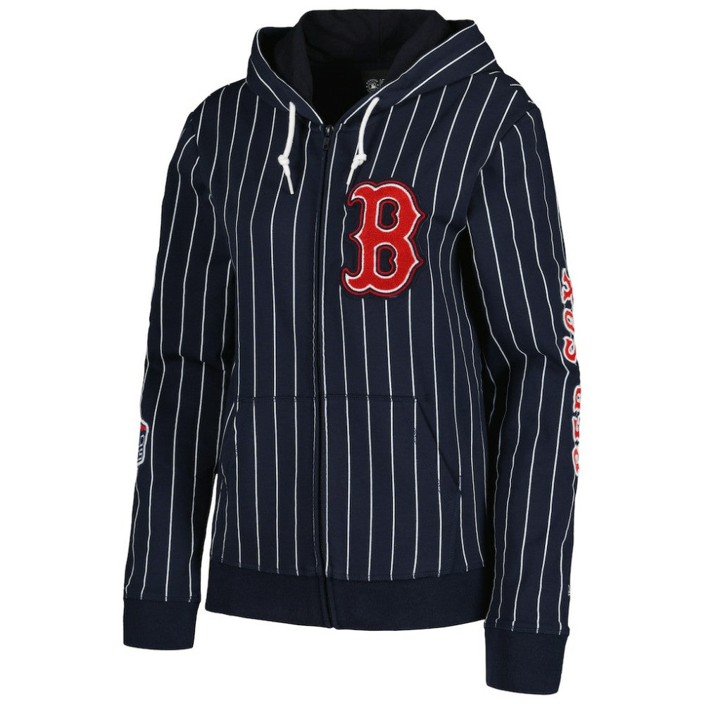 Boston Red Sox Women's Pinstripe Tri-Blend Full-Zip Jacket Navy