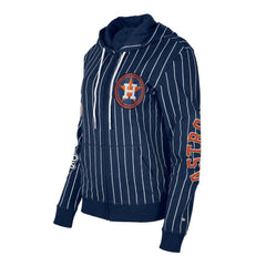 Houston Astros Women's Pinstripe Tri-Blend Full-Zip Hoodie Jacket Navy
