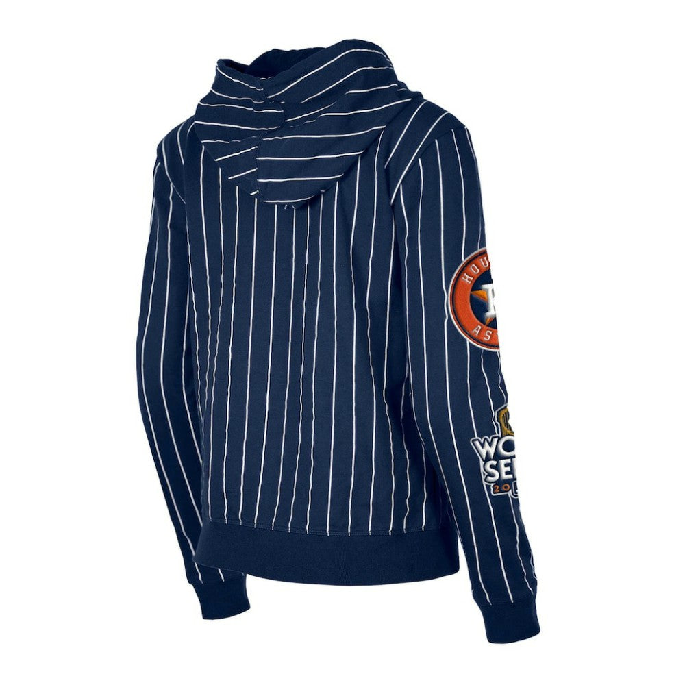Houston Astros Women's Pinstripe Tri-Blend Full-Zip Hoodie Jacket Navy