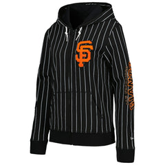 San Francisco Giants Women's Pinstripe Tri-Blend Full-Zip Jacket Black