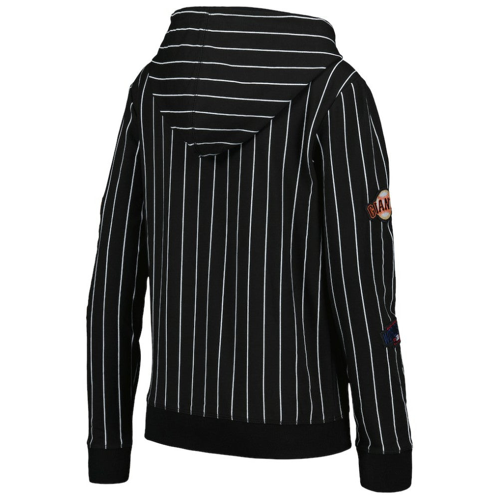 San Francisco Giants Women's Pinstripe Tri-Blend Full-Zip Jacket Black