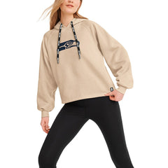 Seattle Seahawks DKNY Sport Women's Debbie Dolman Raglan Pullover Hoodie - Cream on sale