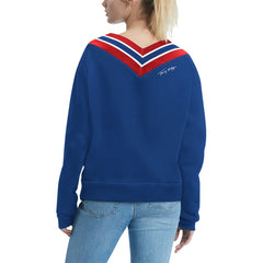 New York Giants Tommy Hilfiger Women's Heidi Raglan V-Neck Sweater - Royal for sale