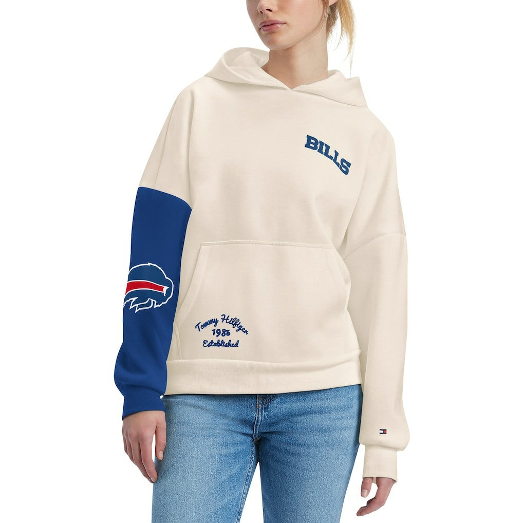 Buffalo Bills Tommy Hilfiger Women's Harriet Pullover Hoodie - Cream/Royal cheap