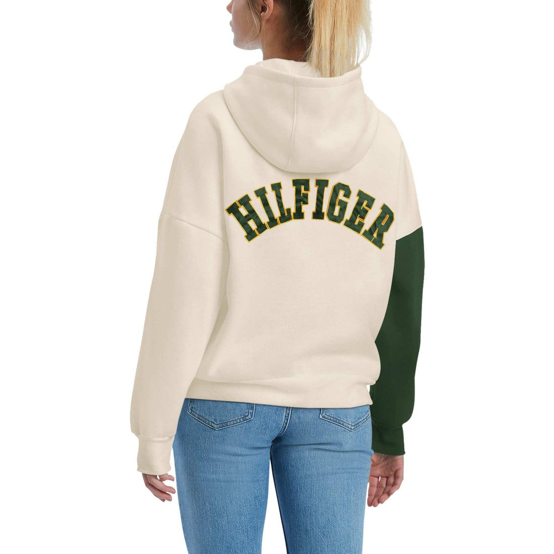 Green Bay Packers Tommy Hilfiger Women's Harriet Pullover Hoodie - Cream/Green online