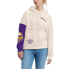 Minnesota Vikings Tommy Hilfiger Women's Harriet Pullover Hoodie - Cream/Purple discount