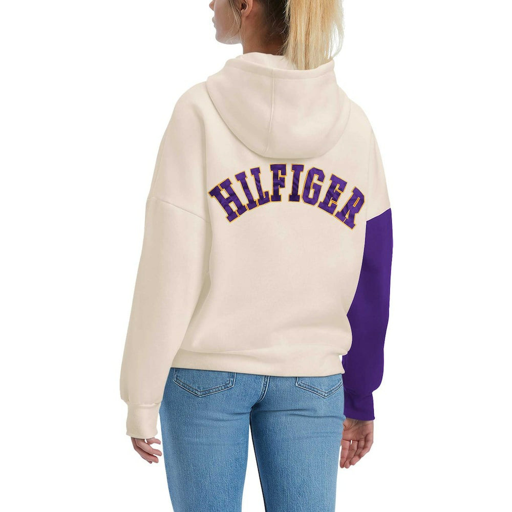 Minnesota Vikings Tommy Hilfiger Women's Harriet Pullover Hoodie - Cream/Purple discount