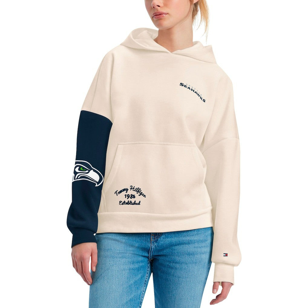 Seattle Seahawks Tommy Hilfiger Women's Harriet Pullover Hoodie - Cream/Navy online