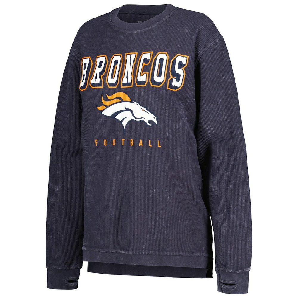 Denver Broncos G-III 4Her by Carl Banks Women's Comfy Cord Pullover Sweatshirt - Navy outlet