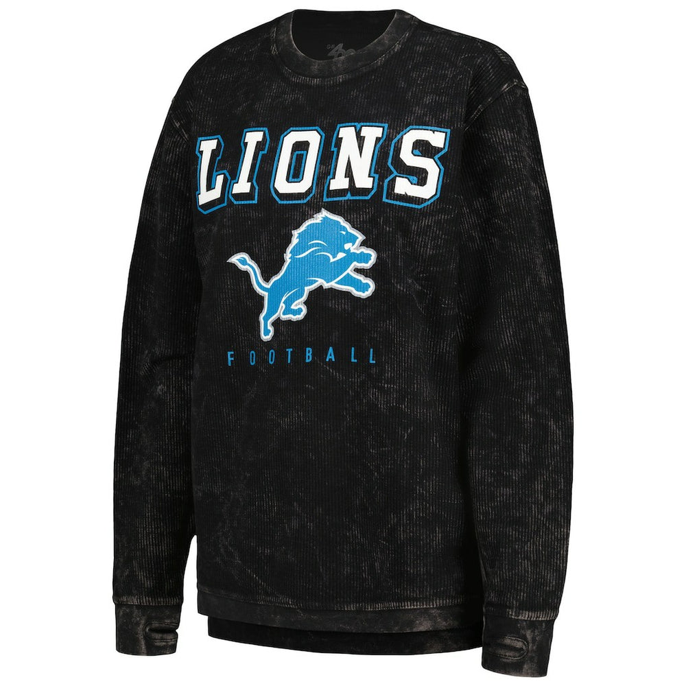 Detroit Lions G-III 4Her by Carl Banks Women's Comfy Cord Pullover Sweatshirt - Black for sale
