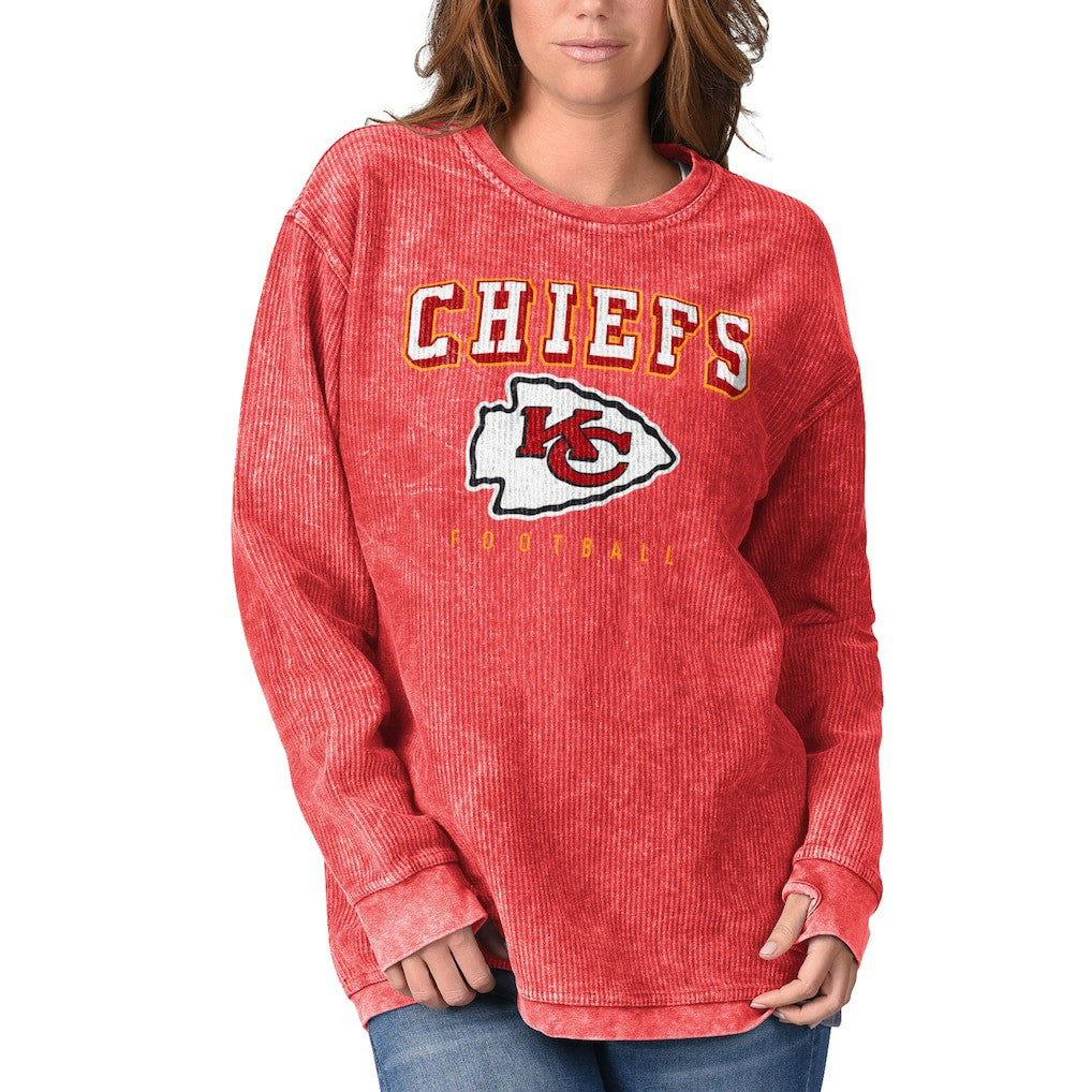 Kansas City Chiefs G-III 4Her by Carl Banks Women's Comfy Cord Pullover Sweatshirt - Red outlet