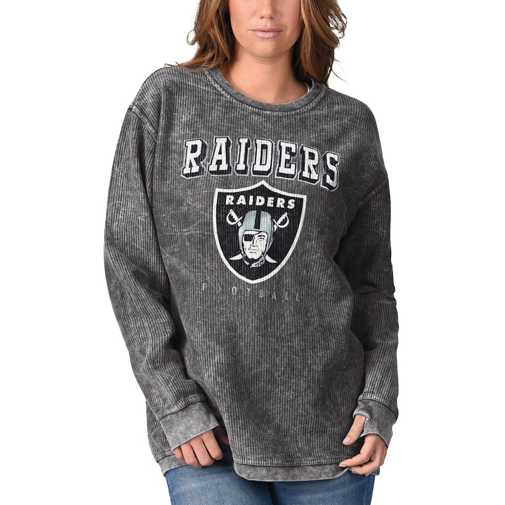 Las Vegas Raiders G-III 4Her by Carl Banks Women's Comfy Cord Pullover Sweatshirt - Black on sale