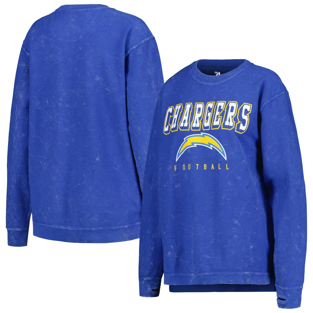 Los Angeles Chargers G-III 4Her by Carl Banks Women's Comfy Cord Pullover Sweatshirt - Powder Blue cheap