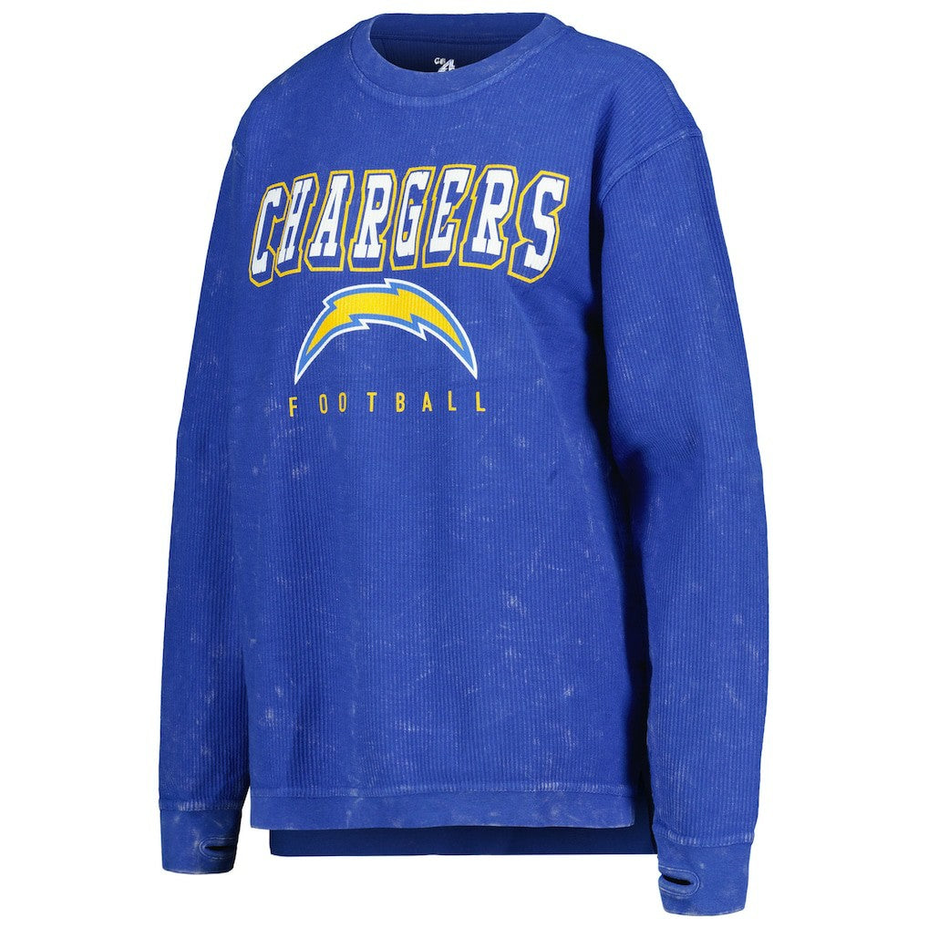 Los Angeles Chargers G-III 4Her by Carl Banks Women's Comfy Cord Pullover Sweatshirt - Powder Blue cheap