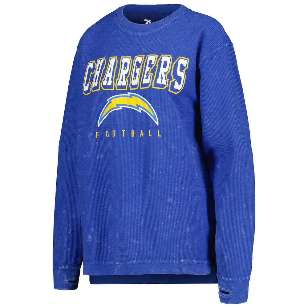 Los Angeles Chargers G-III 4Her by Carl Banks Women's Comfy Cord Pullover Sweatshirt - Powder Blue cheap