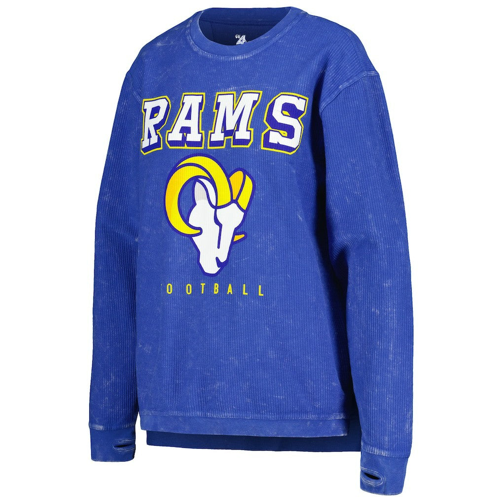 Los Angeles Rams G-III 4Her by Carl Banks Women's Comfy Cord Pullover Sweatshirt - Royal on sale