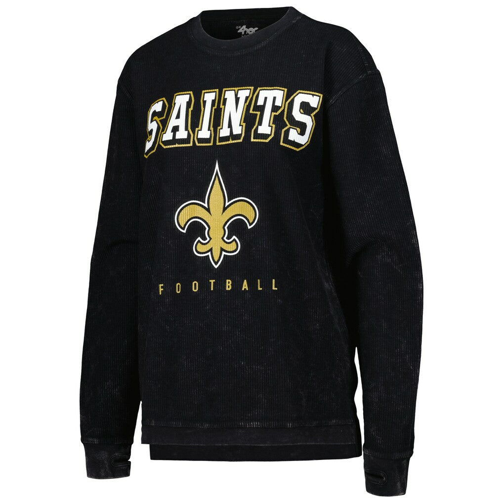 New Orleans Saints G-III 4Her by Carl Banks Women's Comfy Cord Pullover Sweatshirt - Black cheap