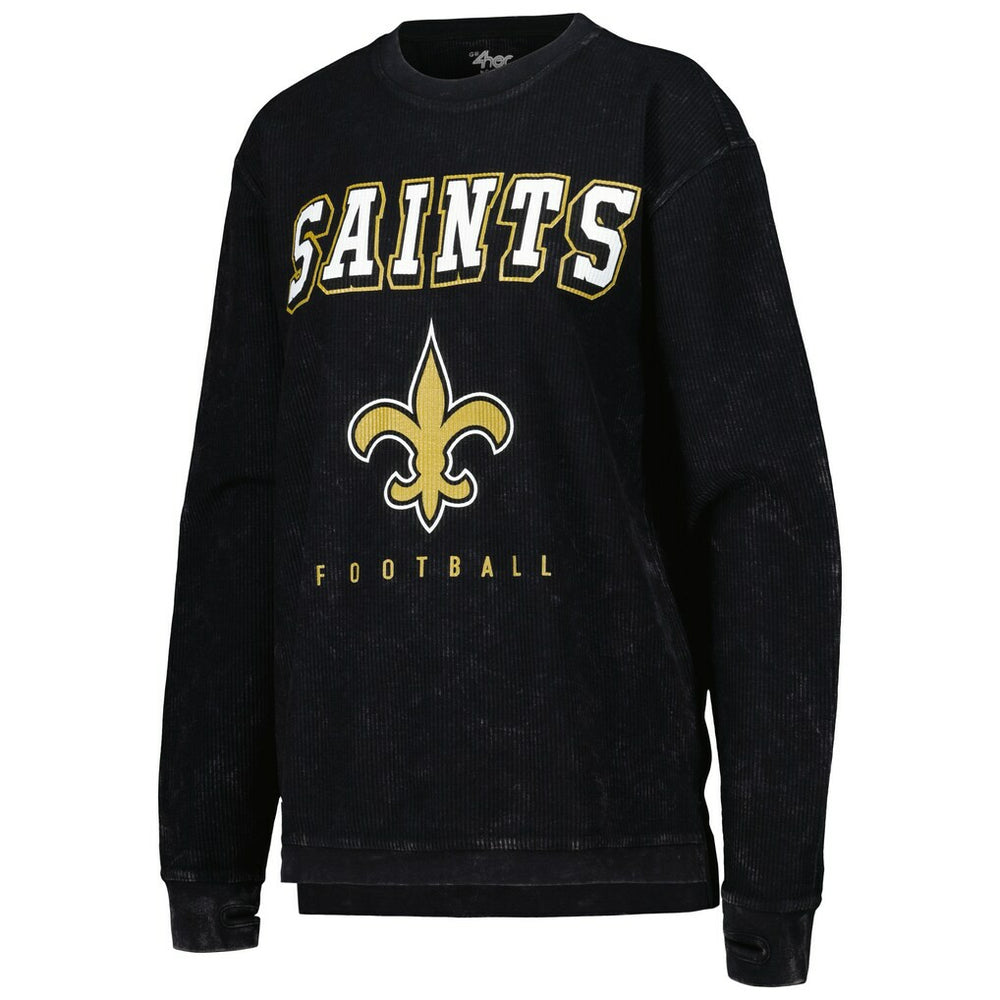 New Orleans Saints G-III 4Her by Carl Banks Women's Comfy Cord Pullover Sweatshirt - Black cheap