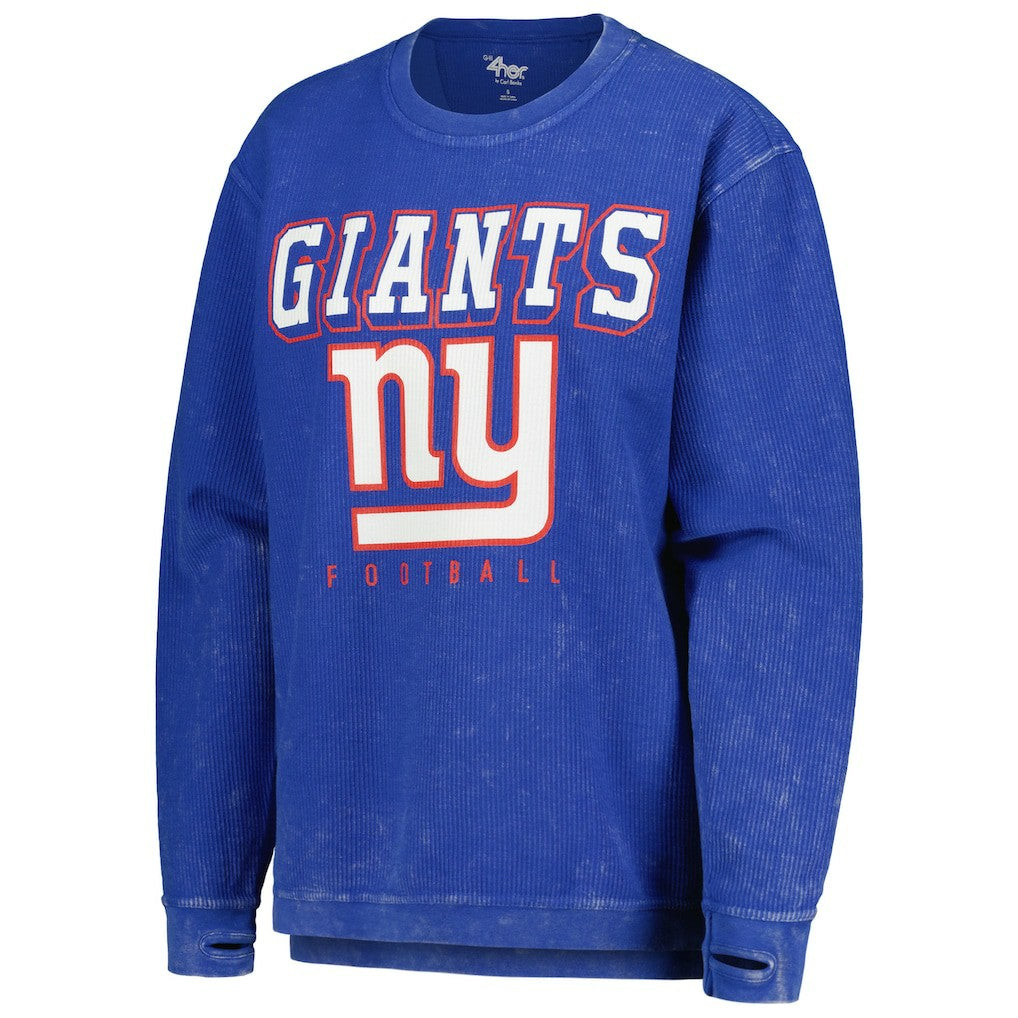 New York Giants G-III 4Her by Carl Banks Women's Comfy Cord Pullover Sweatshirt - Royal on sale