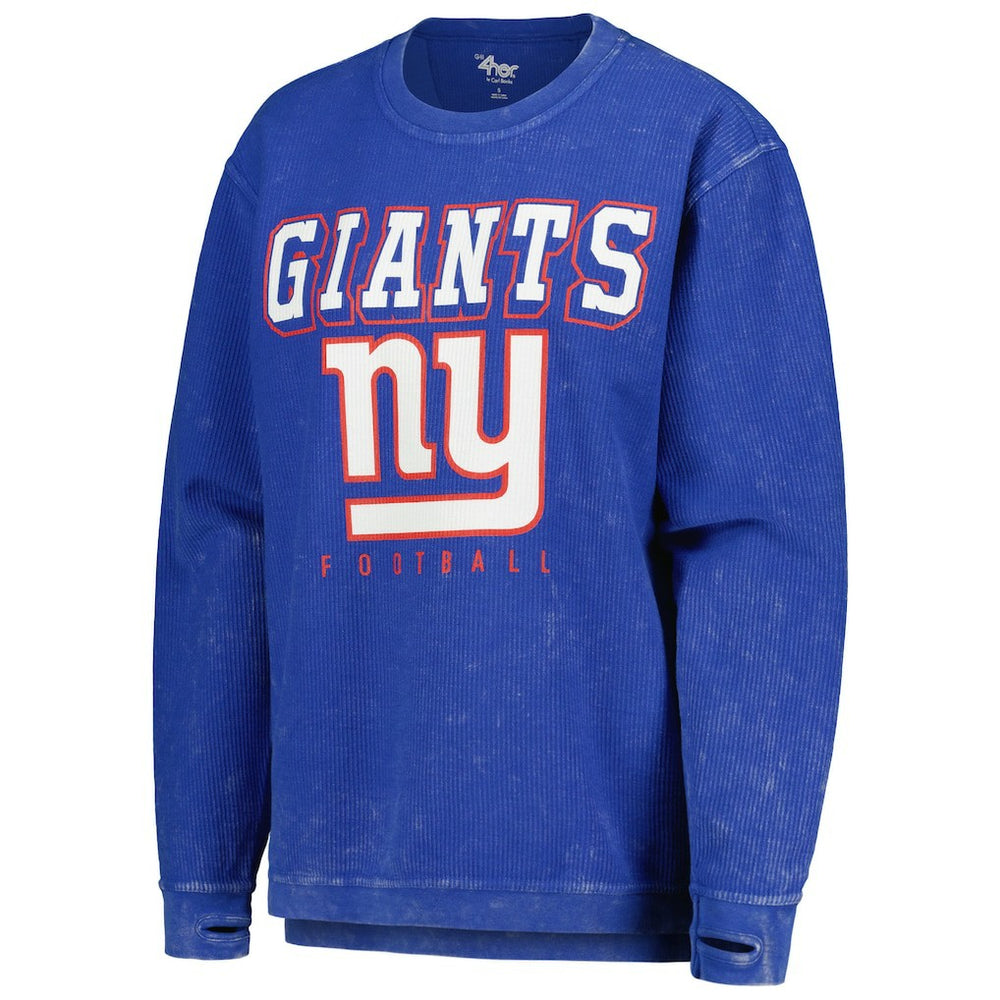 New York Giants G-III 4Her by Carl Banks Women's Comfy Cord Pullover Sweatshirt - Royal on sale
