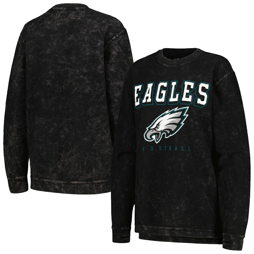 Philadelphia Eagles G-III 4Her by Carl Banks Women's Comfy Cord Pullover Sweatshirt - Black on sale
