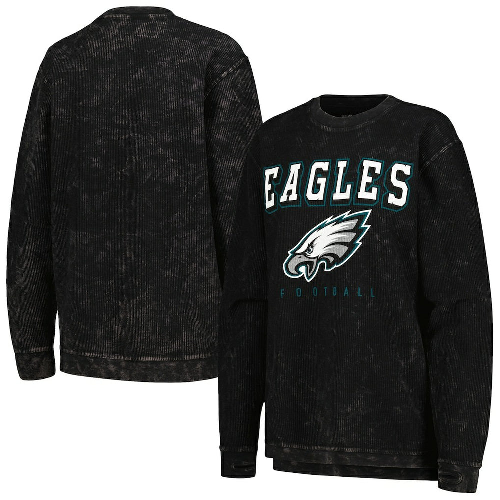Philadelphia Eagles G-III 4Her by Carl Banks Women's Comfy Cord Pullover Sweatshirt - Black on sale
