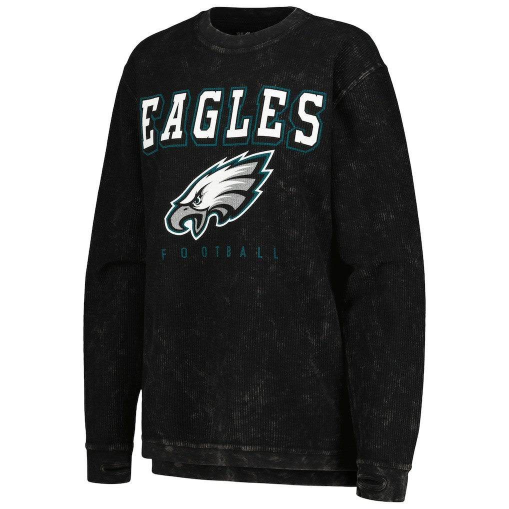 Philadelphia Eagles G-III 4Her by Carl Banks Women's Comfy Cord Pullover Sweatshirt - Black on sale