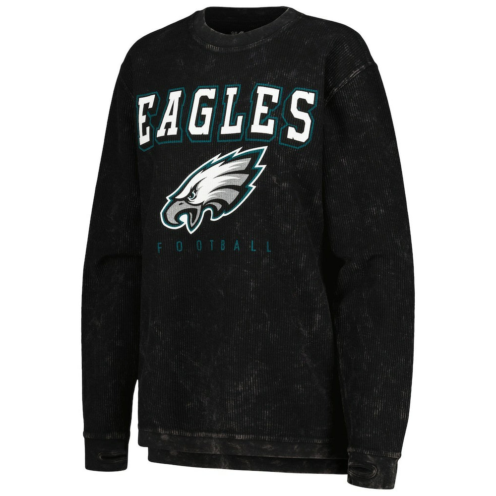 Philadelphia Eagles G-III 4Her by Carl Banks Women's Comfy Cord Pullover Sweatshirt - Black on sale