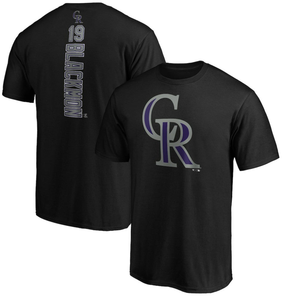 Charlie Blackmon Colorado Rockies Playmaker Name & Number T-Shirt Black