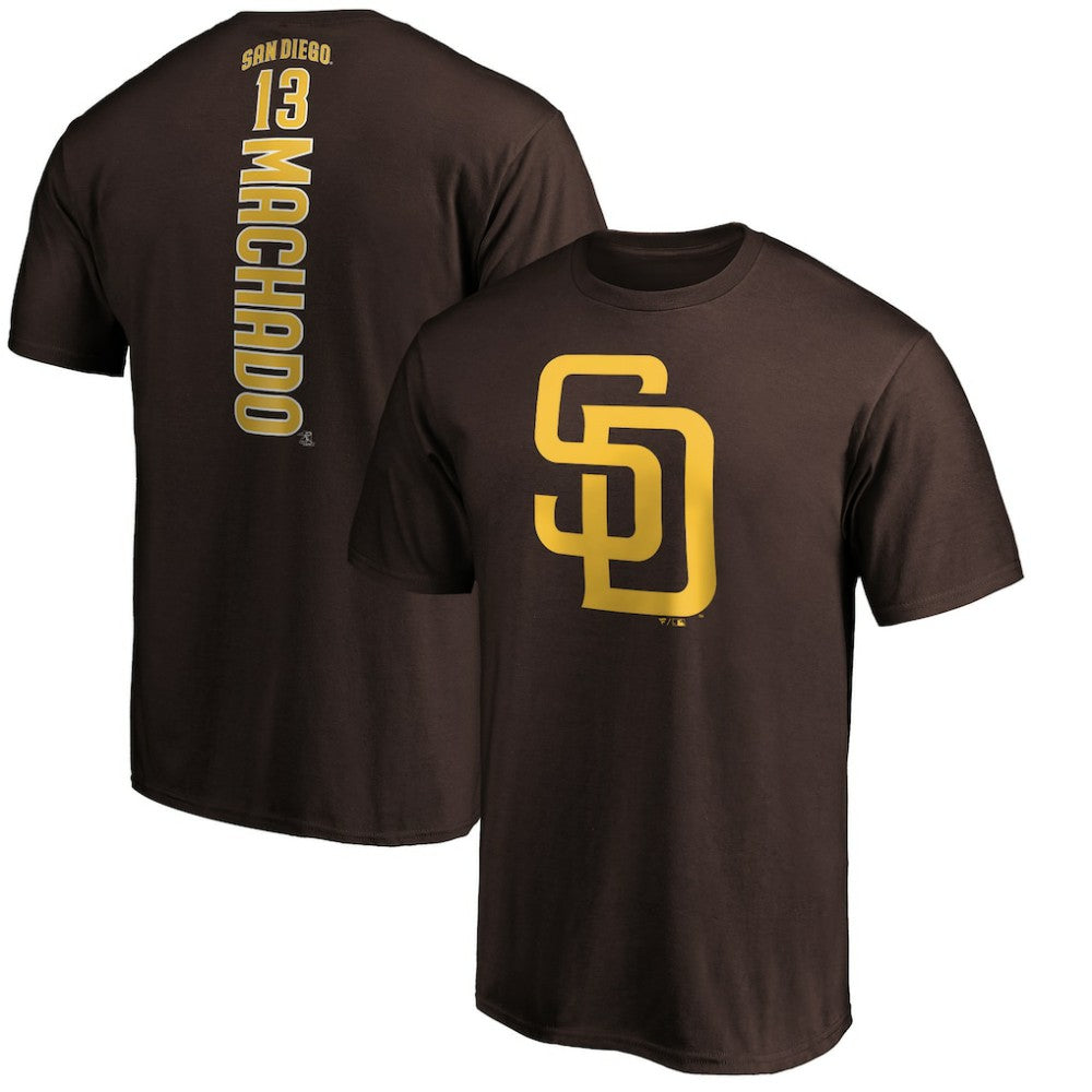 Manny Machado San Diego Padres Playmaker Name & Number T-Shirt Brown