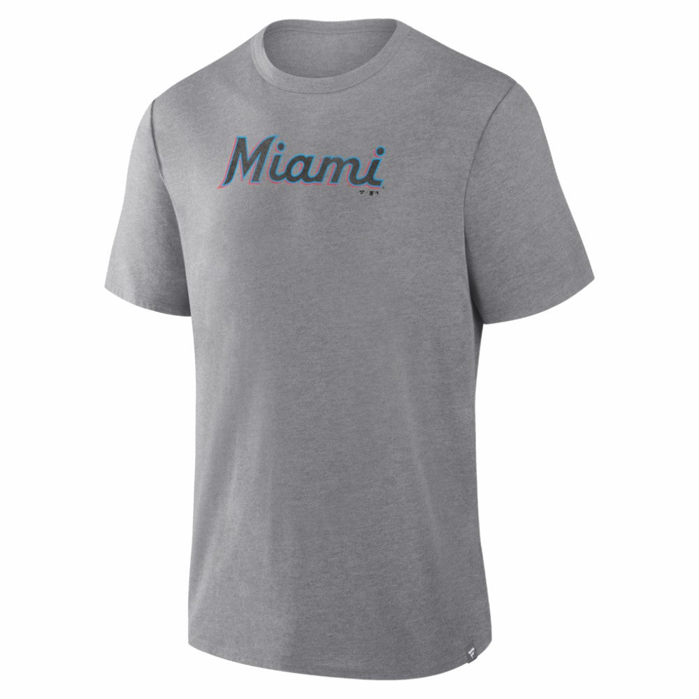 Miami Marlins Play Tribute Tri-Blend T-Shirt Heather Gray