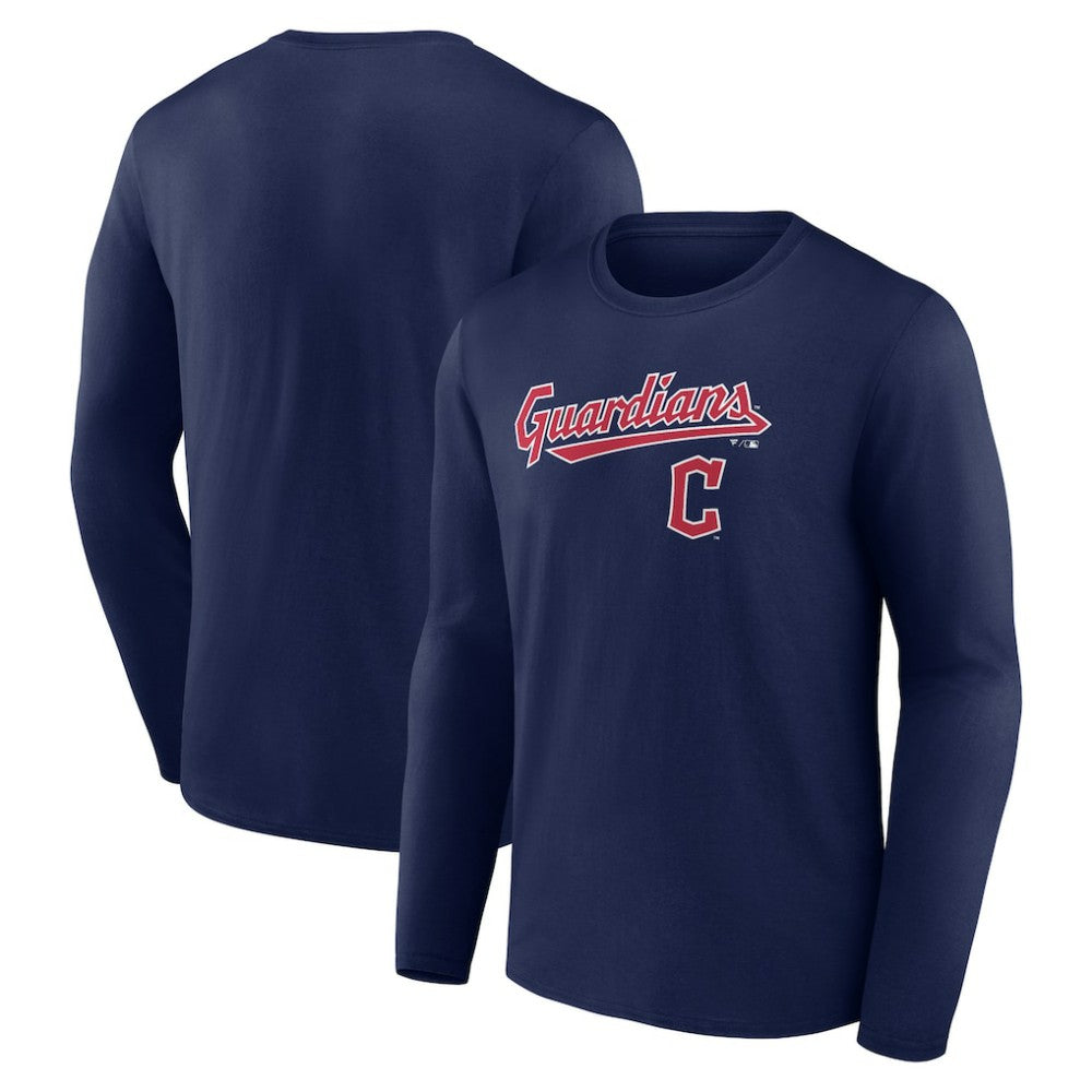 Cleveland Guardians Team Lockup Long Sleeve T-Shirt Navy