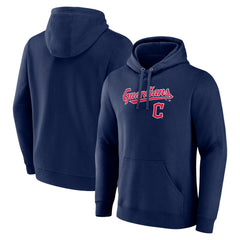 Cleveland Guardians Team Lockup Pullover Hoodie Navy