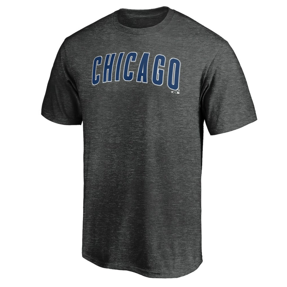 Chicago Cubs Official Wordmark T-Shirt Charcoal