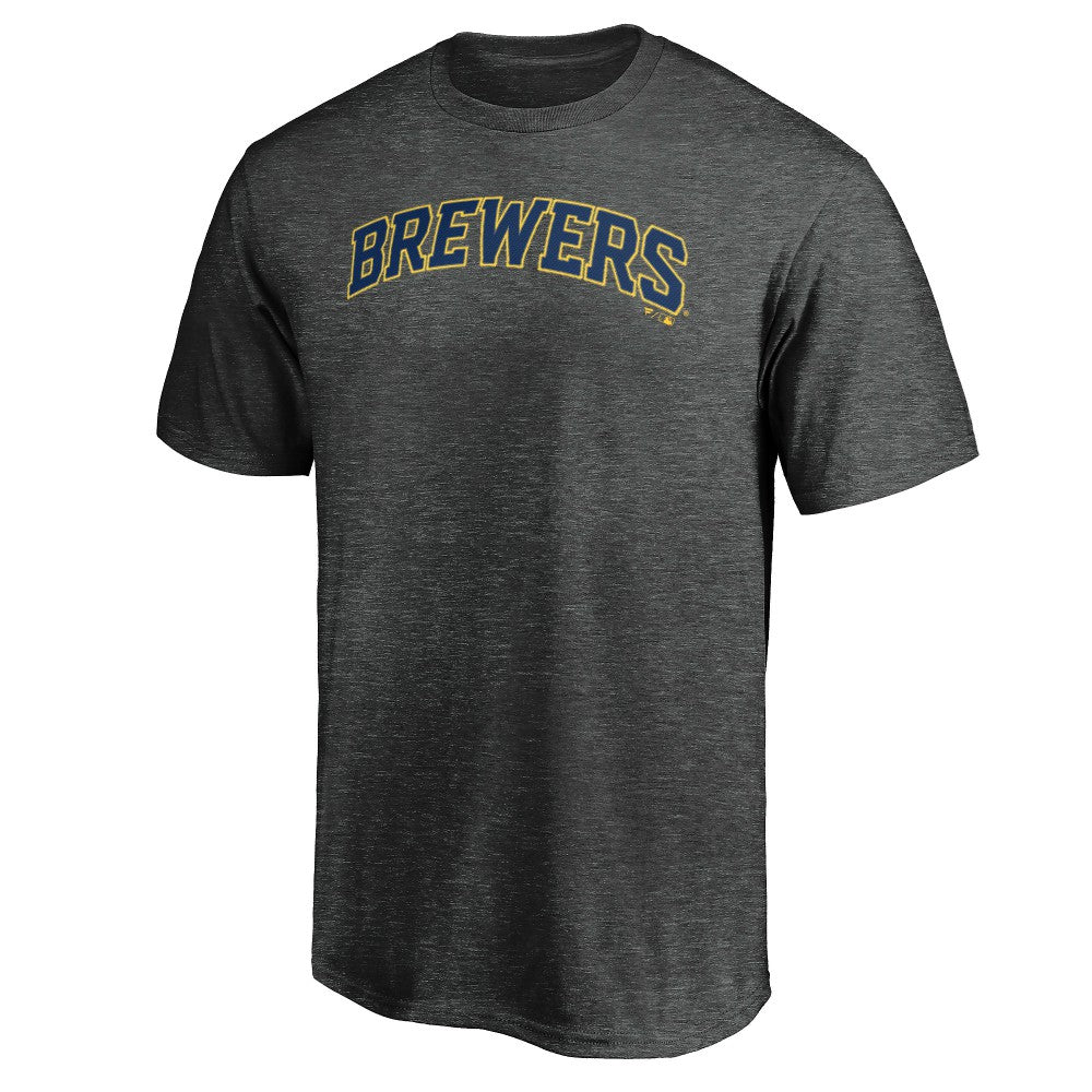 Milwaukee Brewers Official Wordmark T-Shirt Charcoal