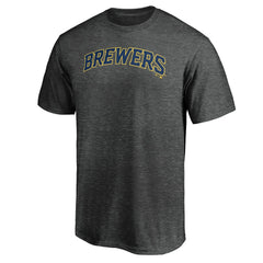 Milwaukee Brewers Official Wordmark T-Shirt Charcoal