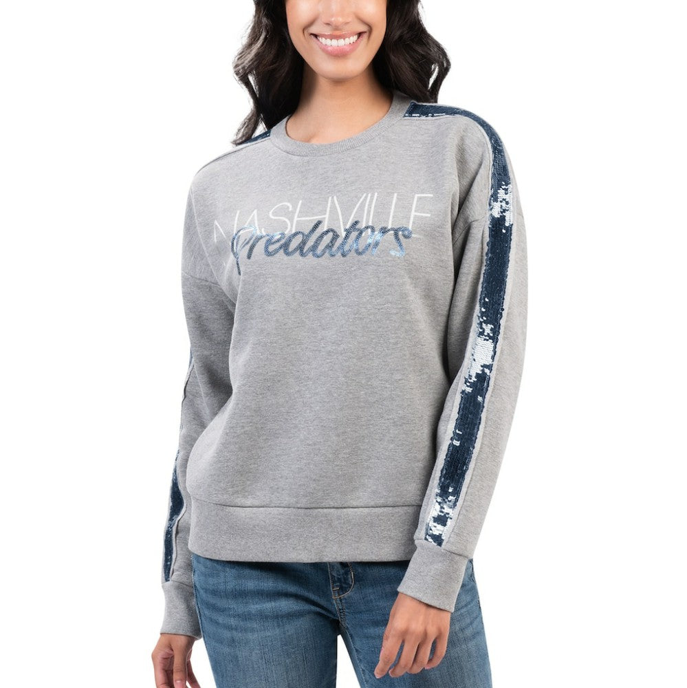 Nashville Predators G-III 4Her by Carl Banks Women's Penalty Box Pullover Sweatshirt - Gray Sweatshirts