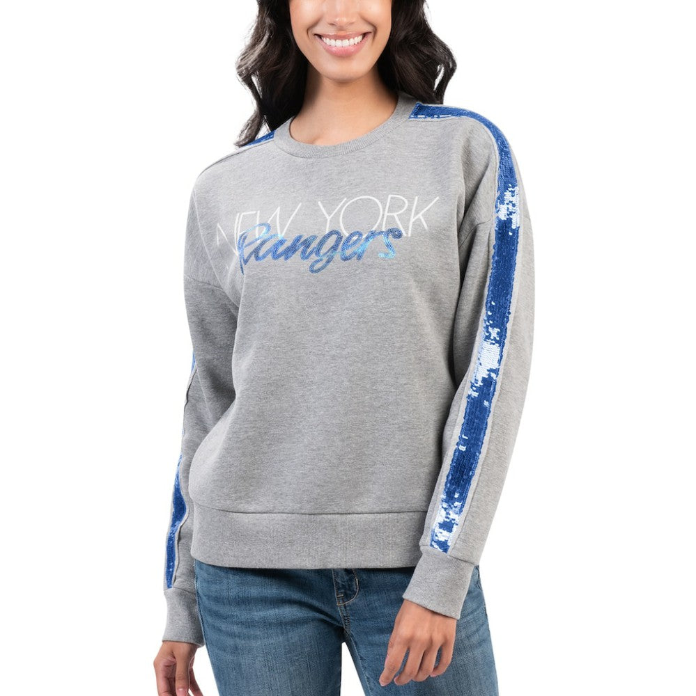 New York Rangers G-III 4Her by Carl Banks Women's Penalty Box Pullover Sweatshirt - Gray Sweatshirts