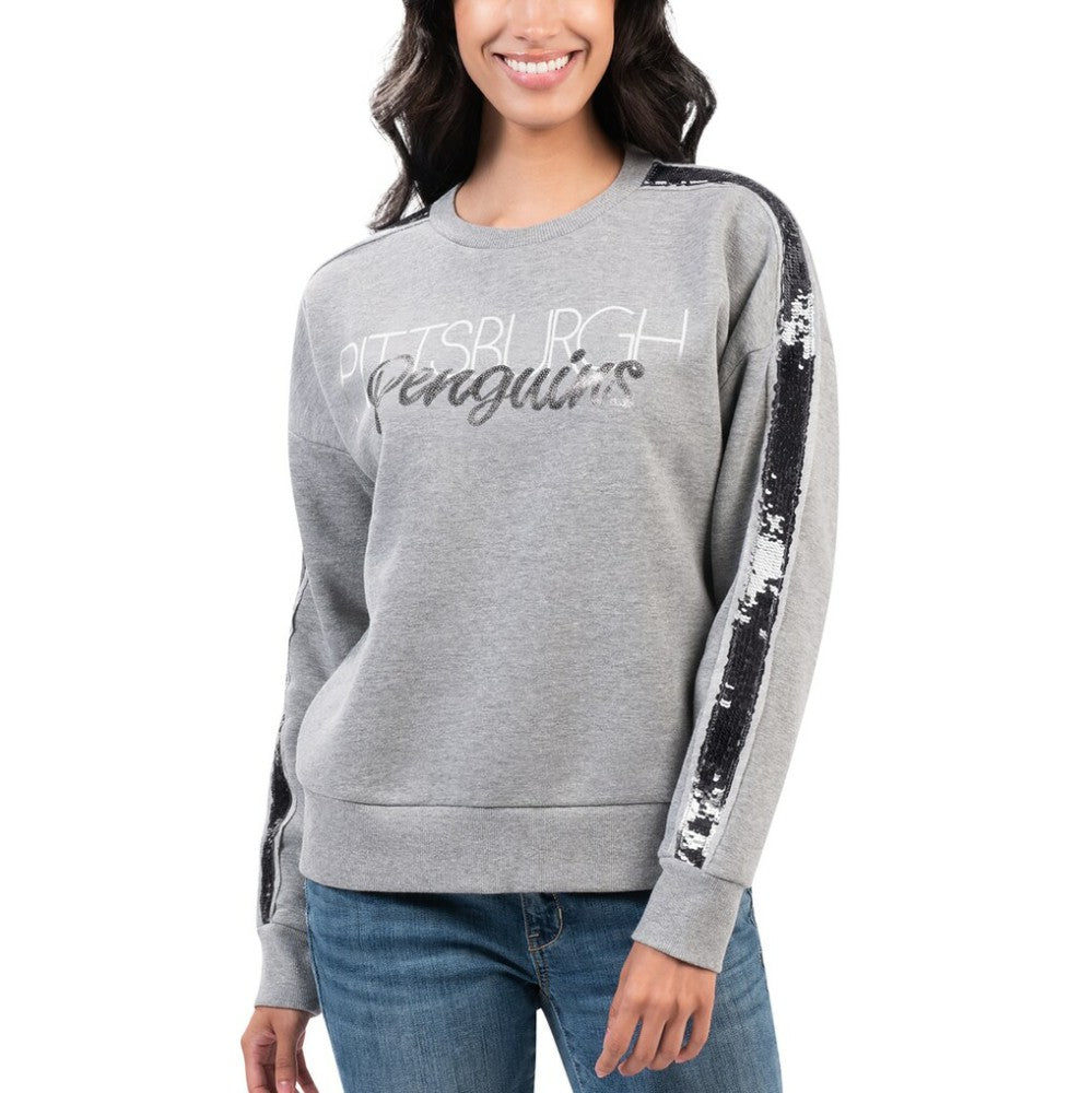 Pittsburgh Penguins G-III 4Her by Carl Banks Women's Penalty Box Pullover Sweatshirt - Gray Sweatshirts