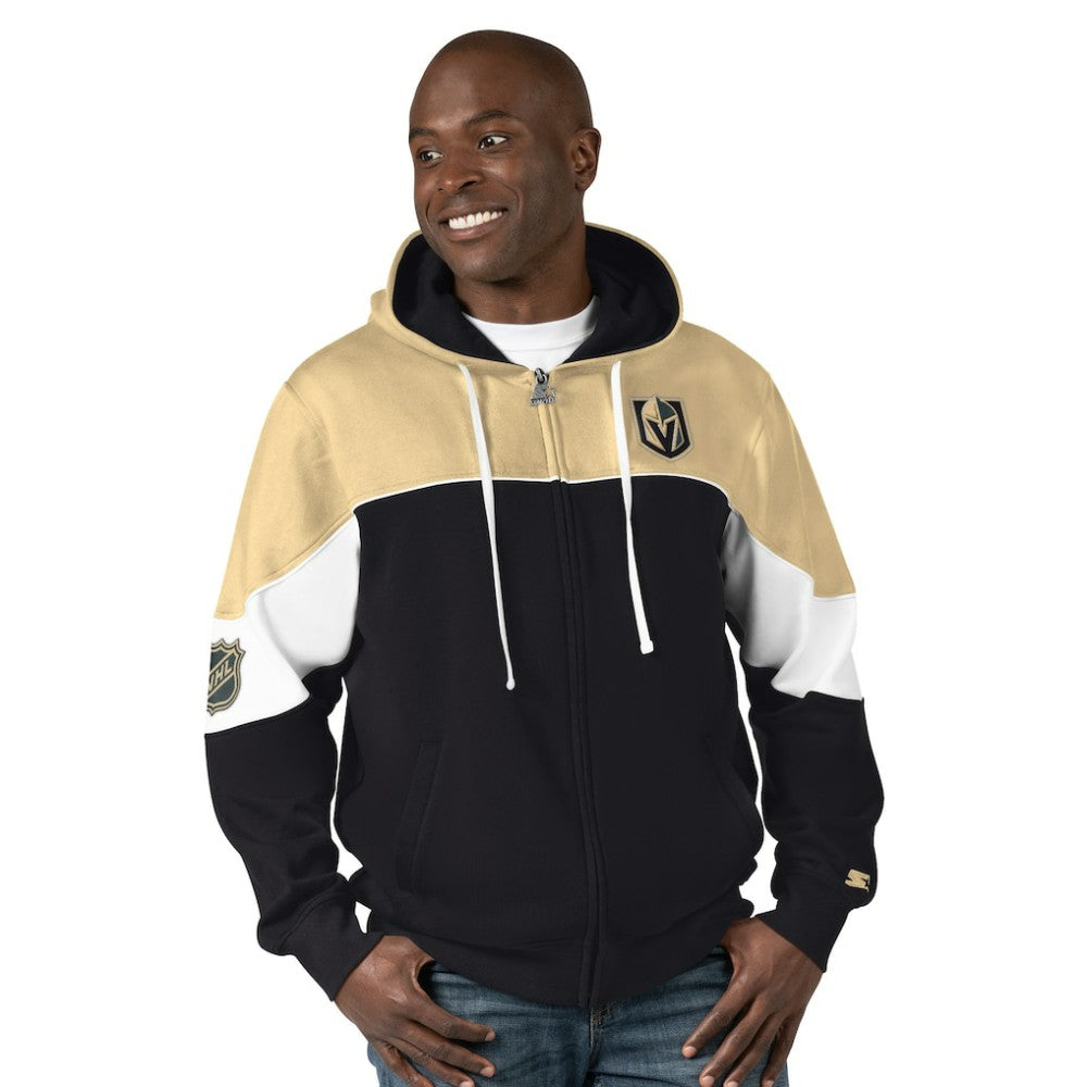 Vegas Golden Knights Starter Power Forward Full-Zip Hoodie - Black/Gold Hoodies