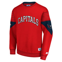 Washington Capitals Starter Faceoff Pullover Sweatshirt - Red Sweatshirts