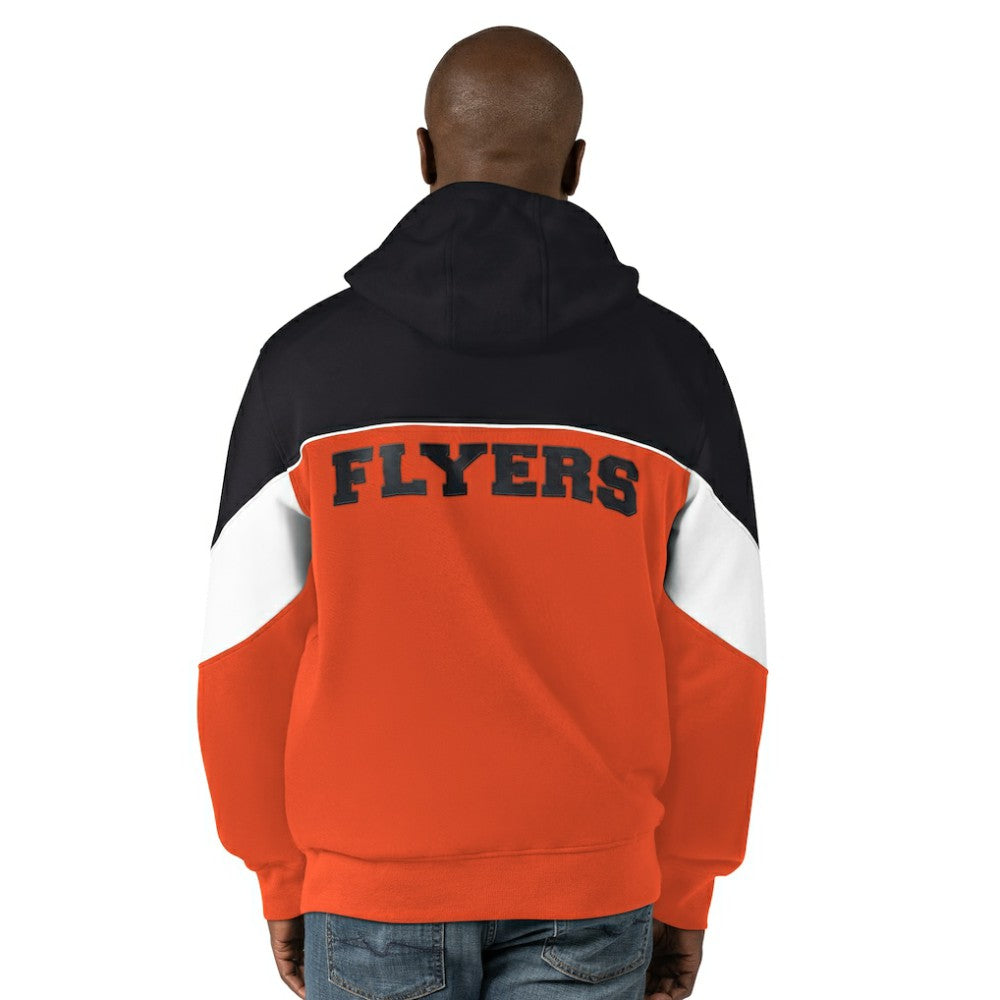 Philadelphia Flyers Starter Power Forward Full-Zip Hoodie - Black/Orange Hoodies