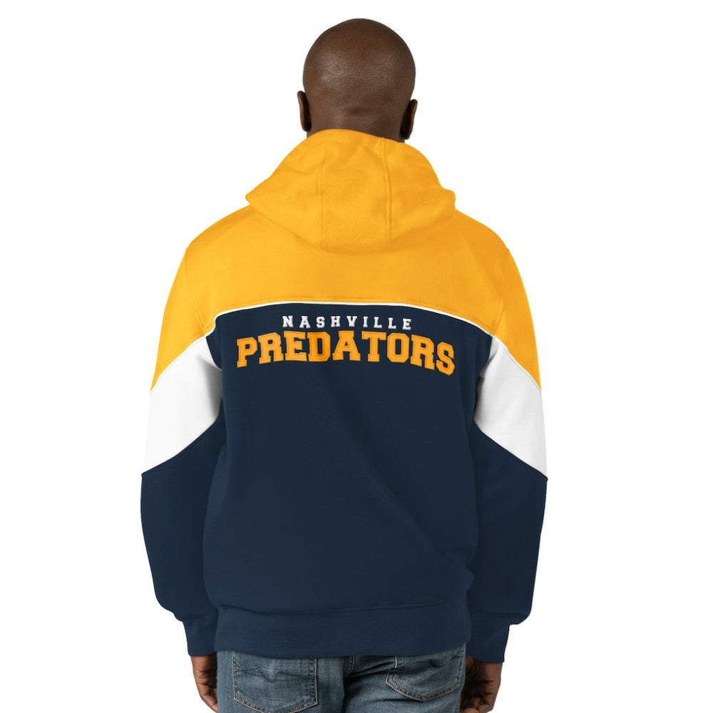 Nashville Predators Starter Power Forward Full-Zip Hoodie - Navy/Gold Hoodies