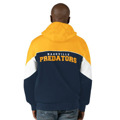 Nashville Predators Starter Power Forward Full-Zip Hoodie - Navy/Gold Hoodies