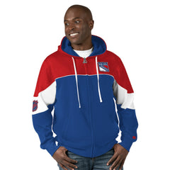 New York Rangers Starter Power Forward Full-Zip Hoodie - Blue/Red Hoodies