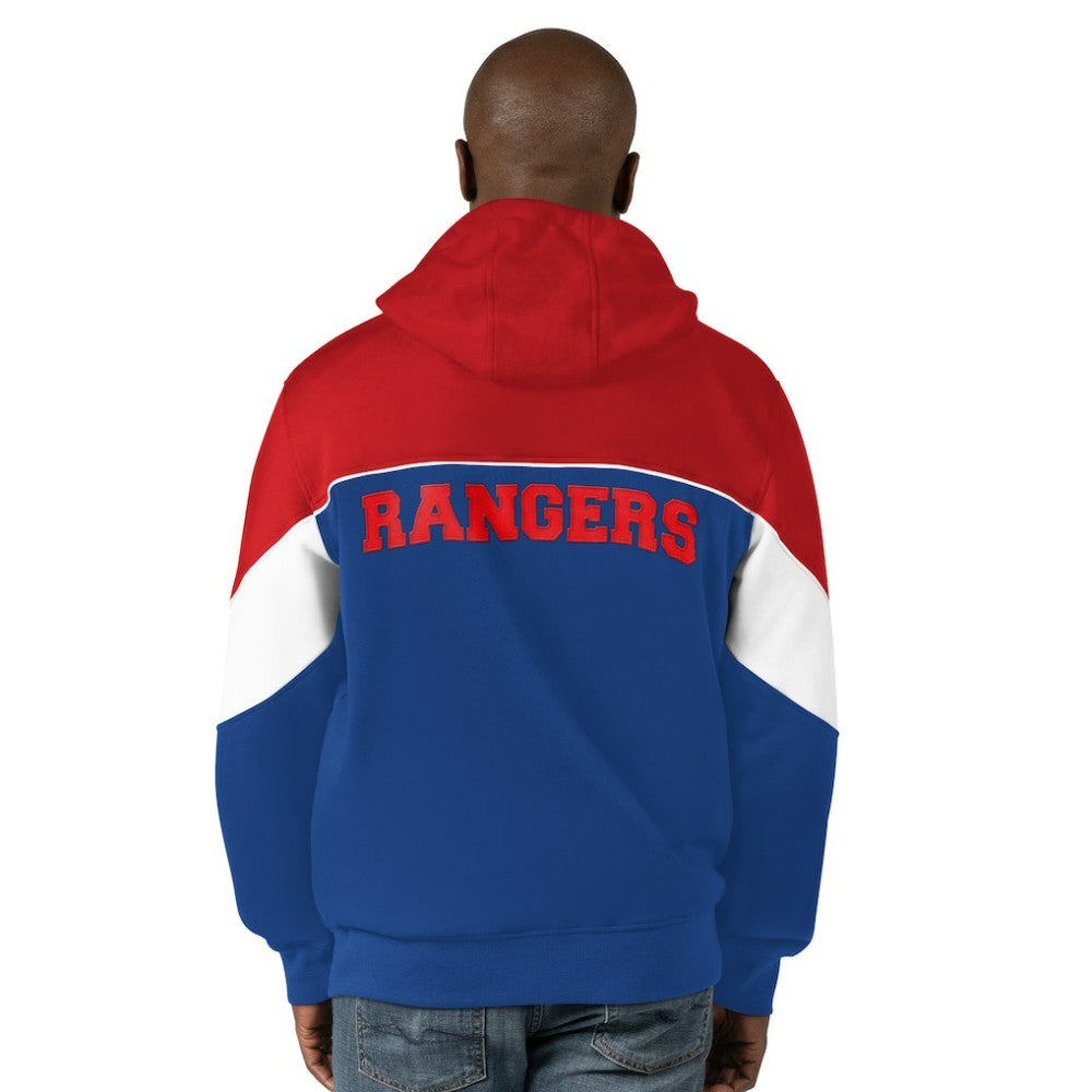 New York Rangers Starter Power Forward Full-Zip Hoodie - Blue/Red Hoodies