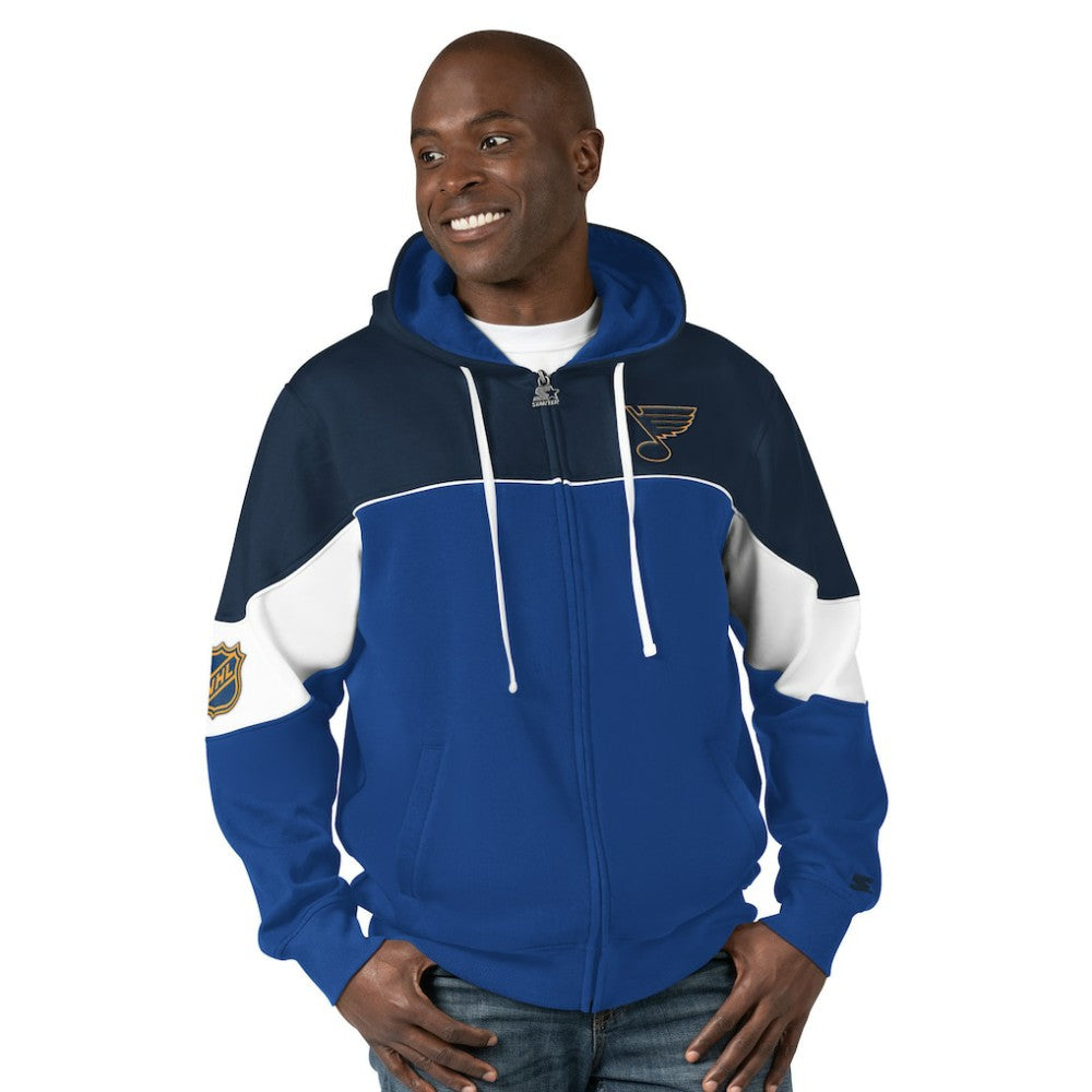 St. Louis Blues Starter Power Forward Full-Zip Hoodie - Blue/Navy Hoodies