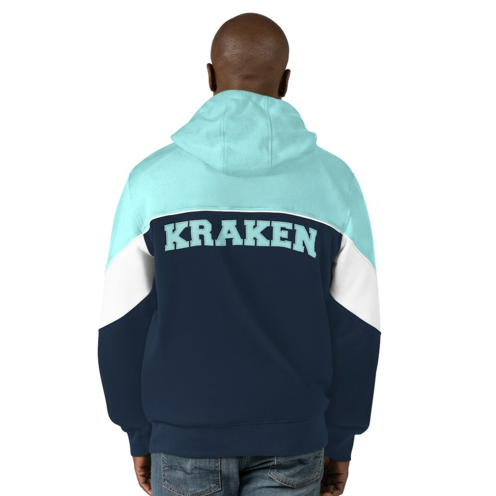 Seattle Kraken Starter Power Forward Full-Zip Hoodie - Navy/Light Blue Hoodies