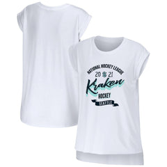 Seattle Kraken WEAR by Erin Andrews Women's Domestic Tank Top - White Tank Top