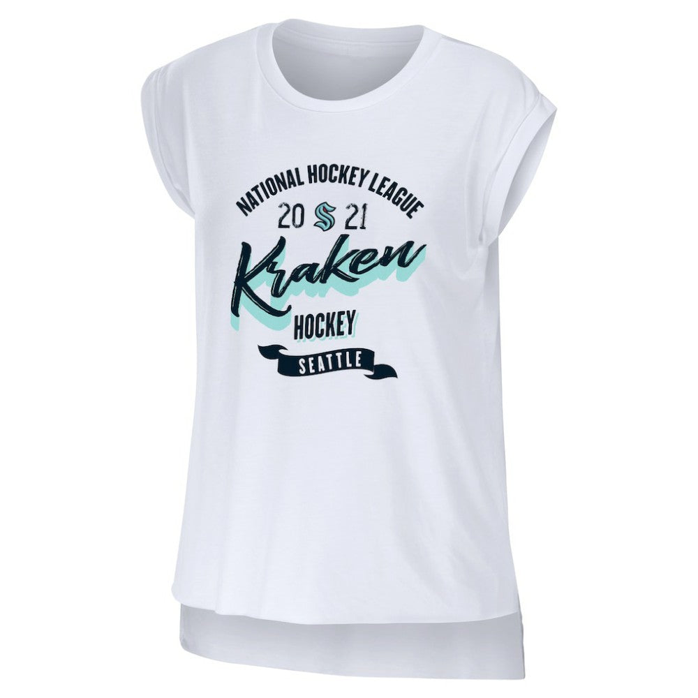 Seattle Kraken WEAR by Erin Andrews Women's Domestic Tank Top - White Tank Top